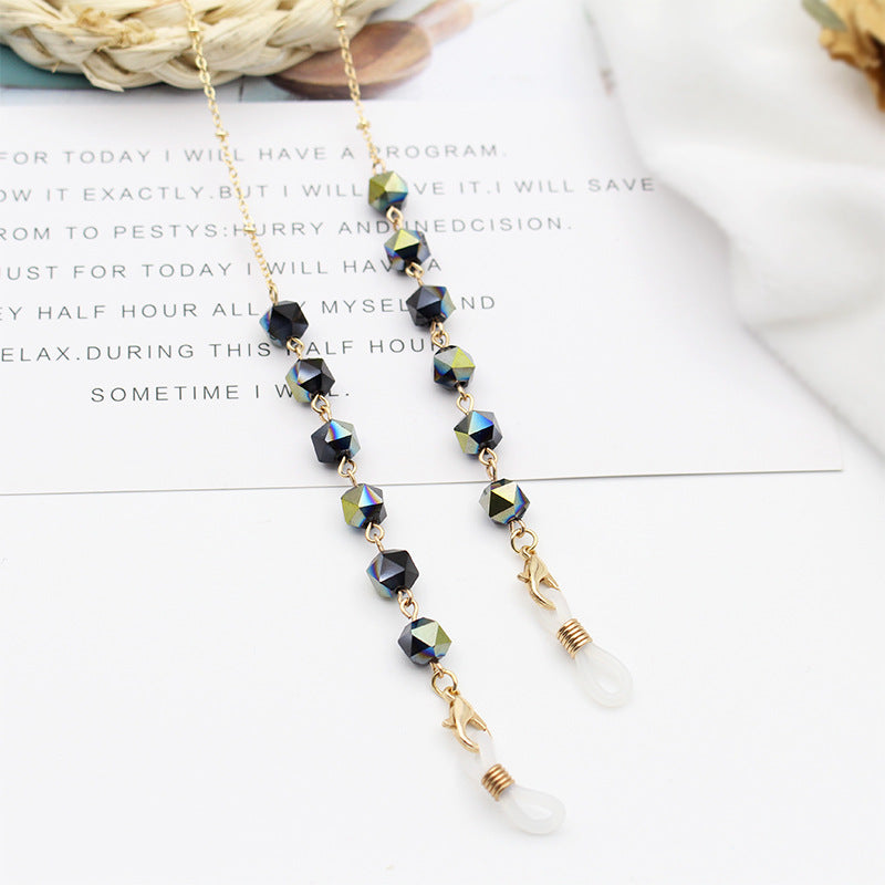 Crystal-Embellished Eyewear Chain Acalora