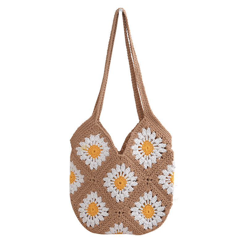 Crochet shopper with floral patterns Kalsten