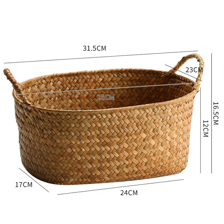 Unisex Handwoven Storage Basket with Practical Carrying Handles Kalsten