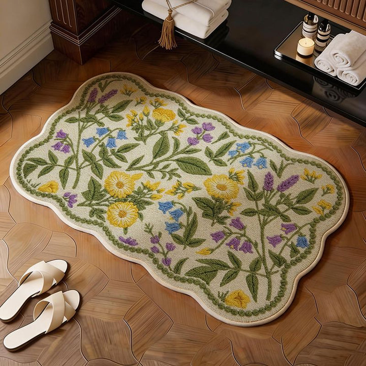 Decorative Floral Bath Mat Kalsten