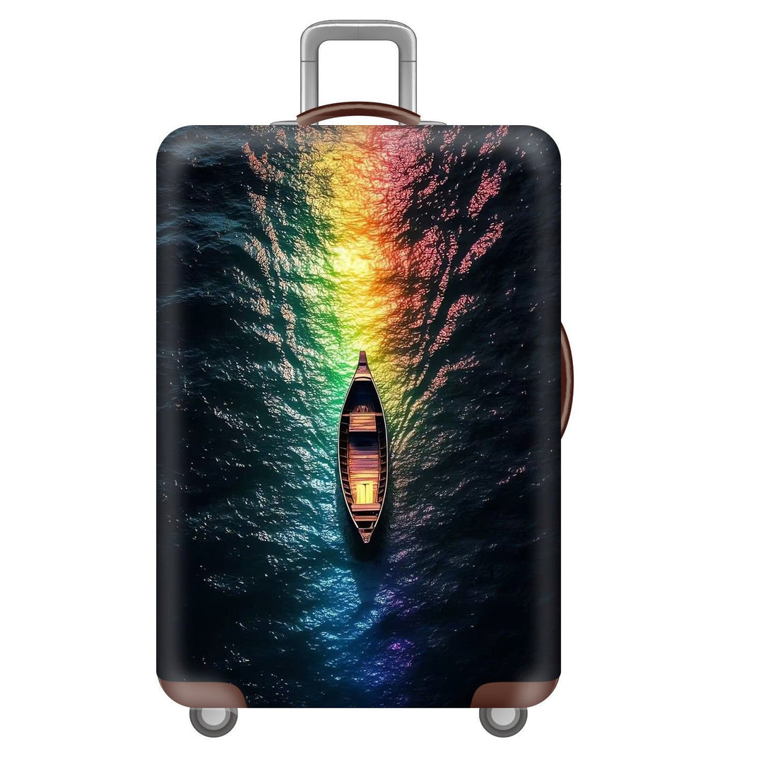 Unisex nan robust Hart shell trolley with lion portrait motif print, shock-resistant ABS polycarbonate shell, multi-wheeled chassis and TSA security lock Kalsten