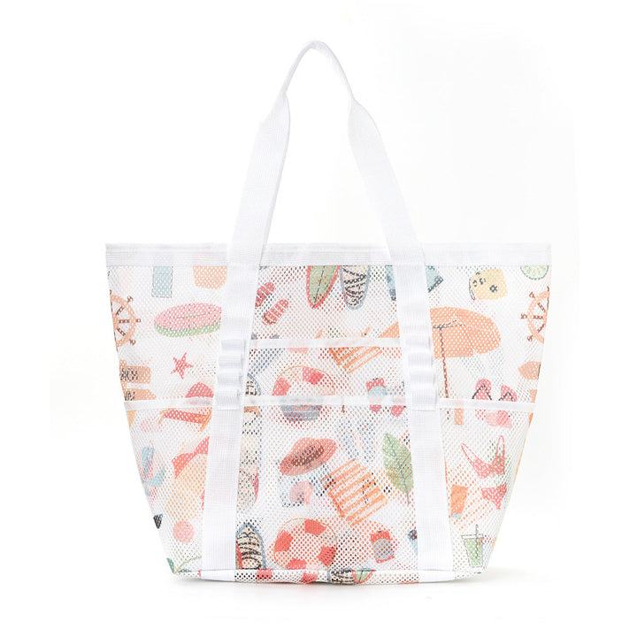 Mesh Beach Bag with Colorful Design Kalsten