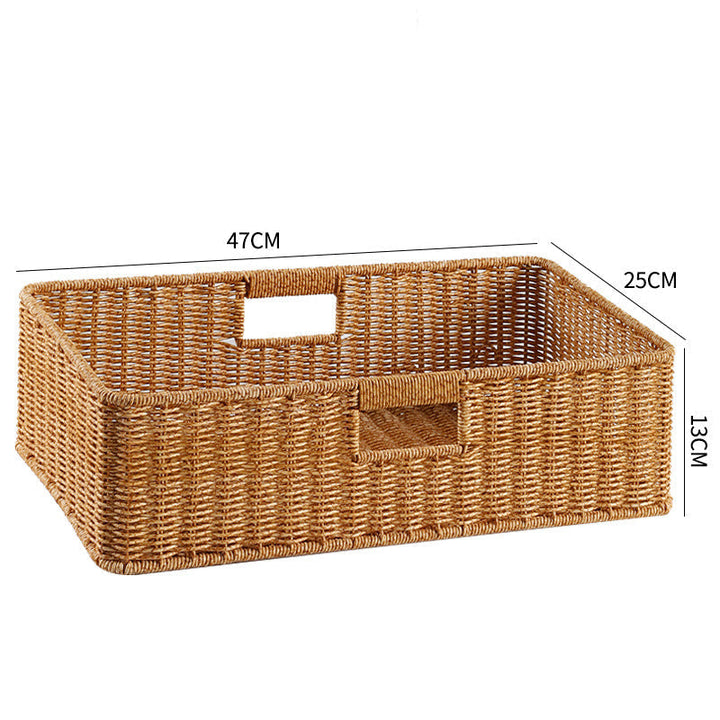 Handwoven Storage Basket with Cutout Handles Kalsten