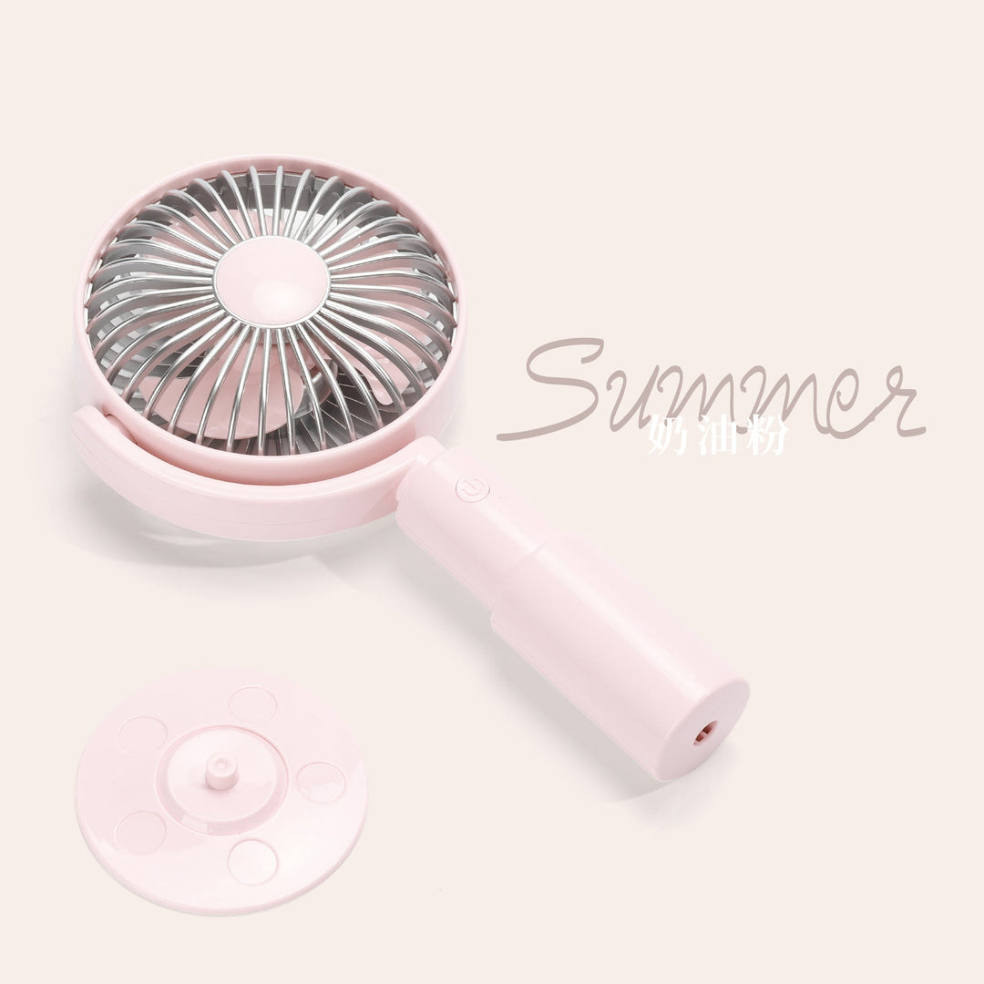 Ladies Portable Hand Fan with Ergonomic Grip and Rotatable Head Kalsten
