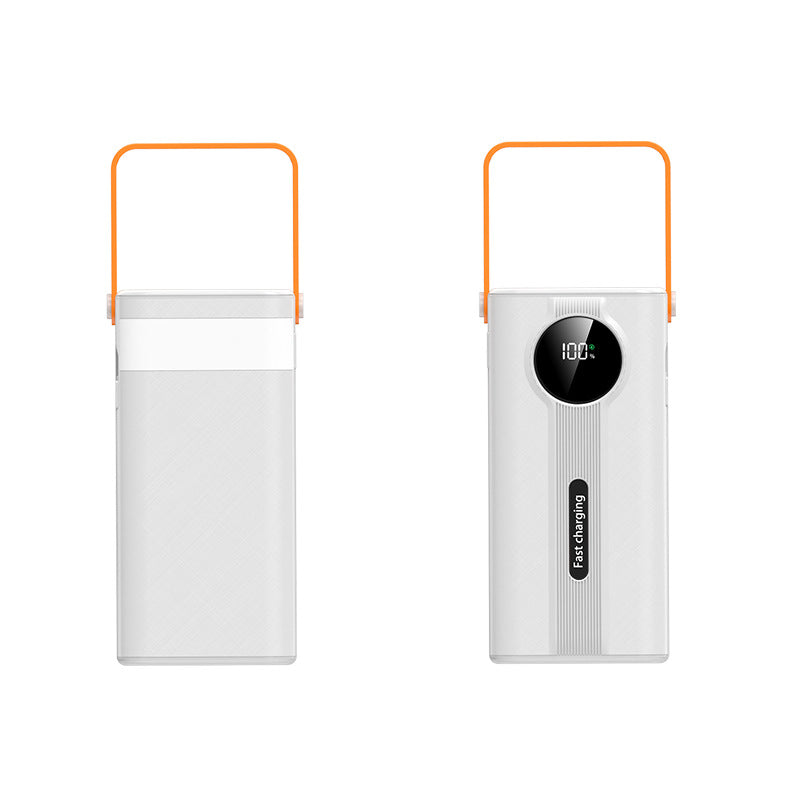 Portable power bank with ergonomic carrying handle and digital charge level indicator Kalsten