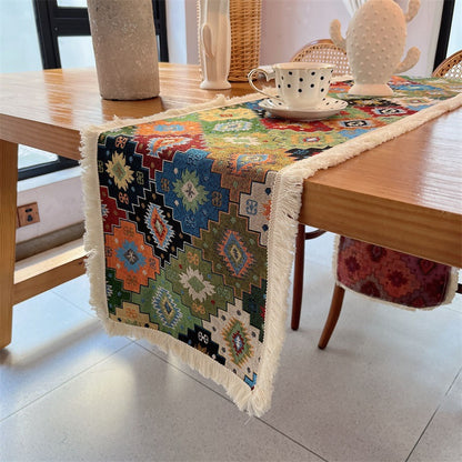 Colorful Geometric Pattern Table Runner