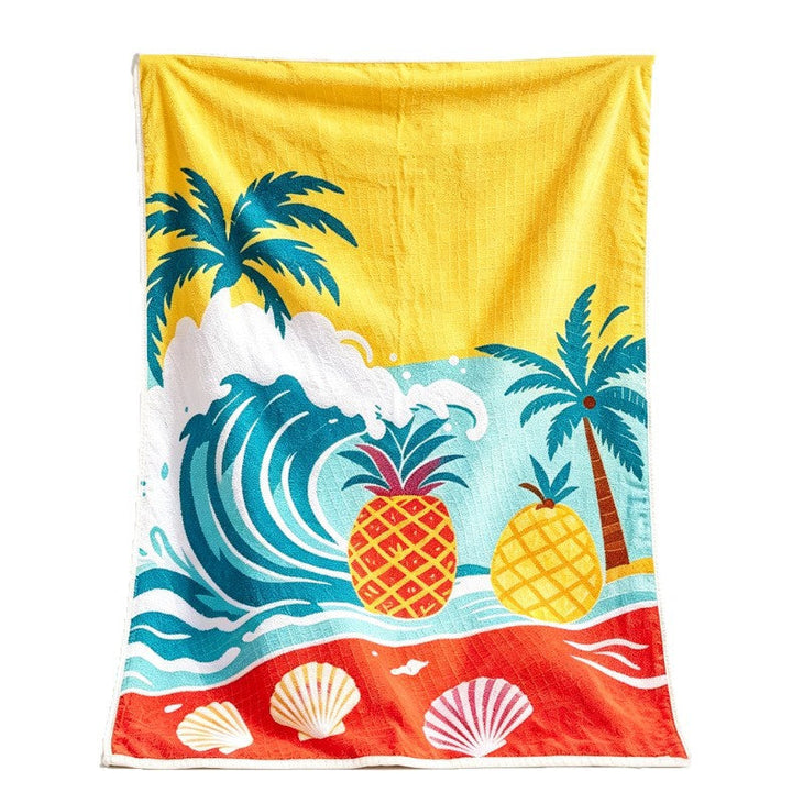 Beach blanket with tropical motif and high-quality waffle structure Kalsten