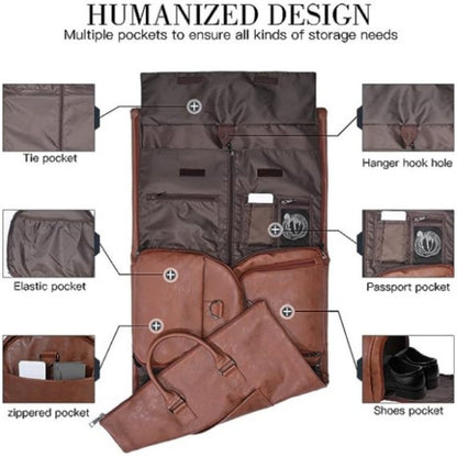 Premium Leather Weekender Duffle Bag Acalora