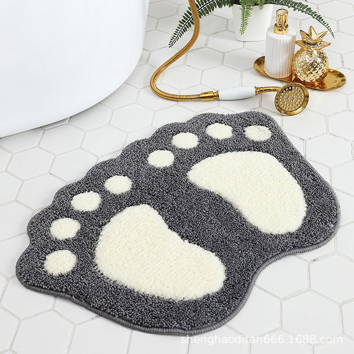 Plush Footprint Bath Mat