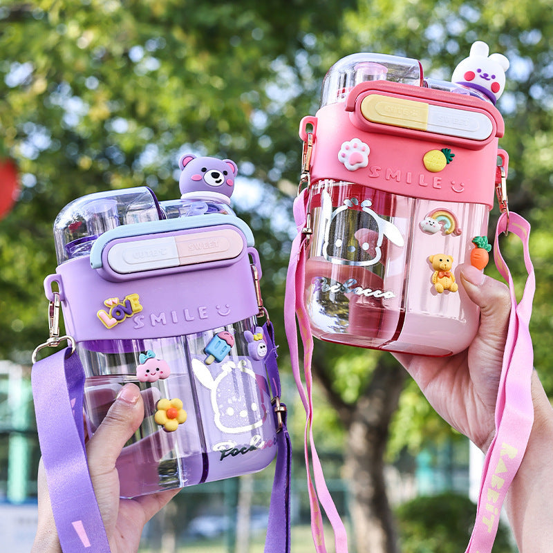Women's water bottle with interactive design and practical shoulder carrying function Kalsten