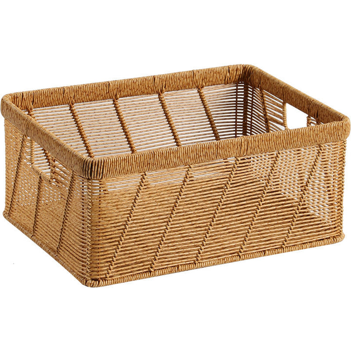 Decorative Handwoven Storage Basket with Cutout Handles Kalsten