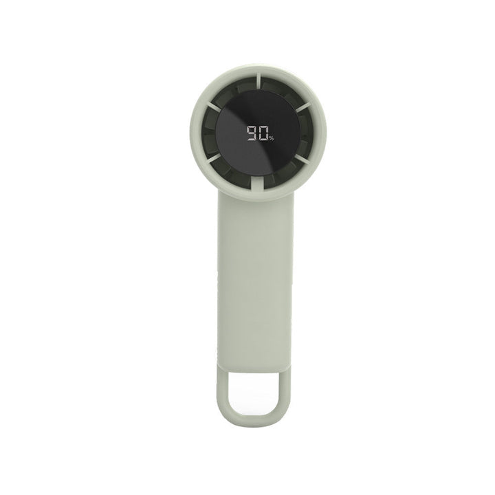 Unisex portable mini hand fan with digital battery display, quiet DC motor, and hanging loop Kalsten