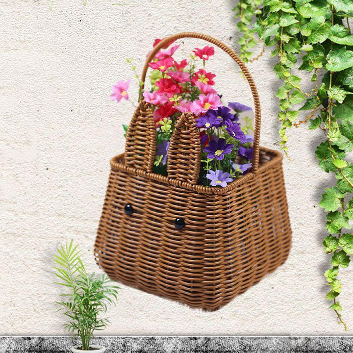 Whimsical Rabbit-Shaped Woven Basket Kalsten