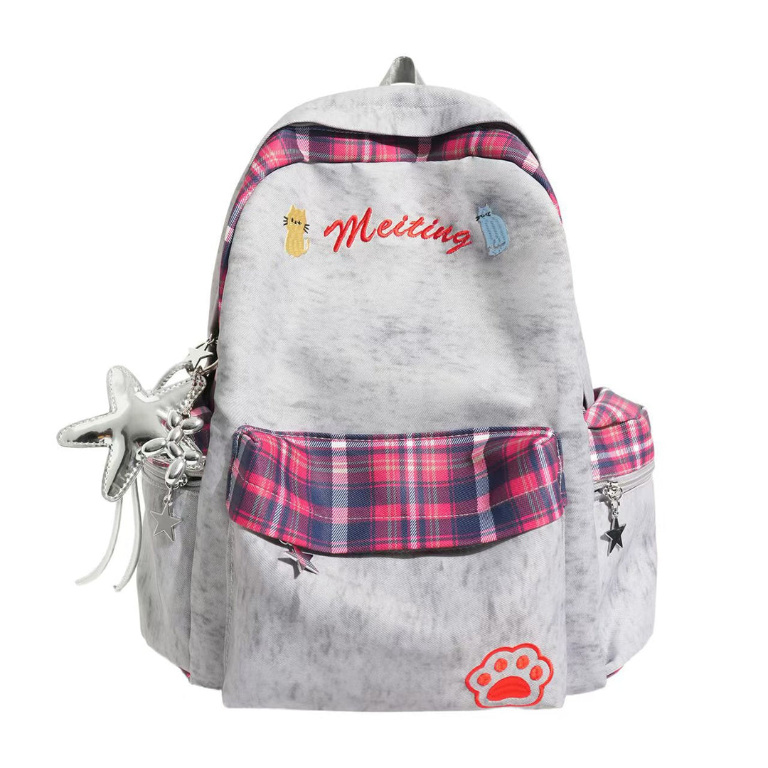 Embroidered Casual School Backpack Kalsten