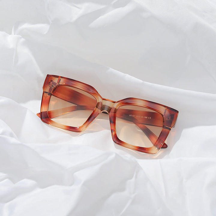 Women's trendy square sunglasses with transparent frame Kalsten