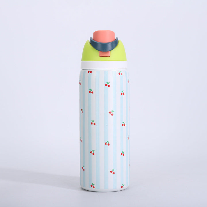Vacuum-Insulated Stainless Steel Bottle With One-Touch Flip Lid And Integrated Carry Loop