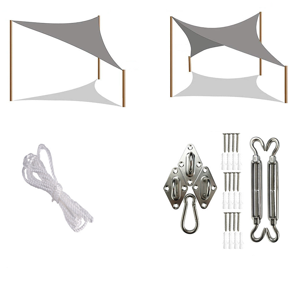 heavy-duty knitted UV protection rectangular sun shade sail with reinforced stainless steel D-ring anchors Kalsten
