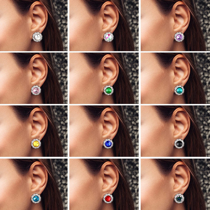 Elegant Round Crystal Stud Earrings Kalsten