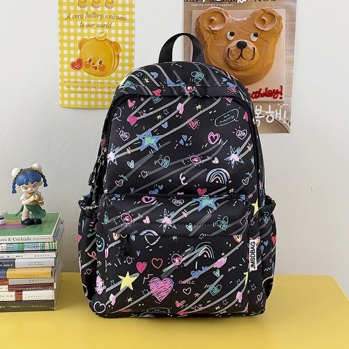Cartoon-Themed Multi-Pocket School Backpack
