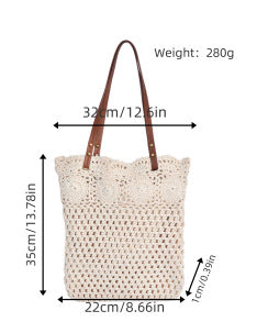 Designer shopping bag with hand-crocheted detail Kalsten