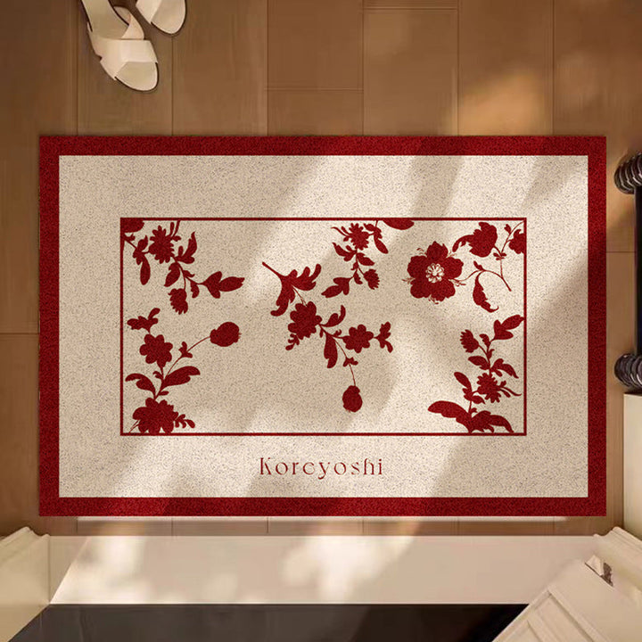 Elegant Floral-Patterned Entryway Mat