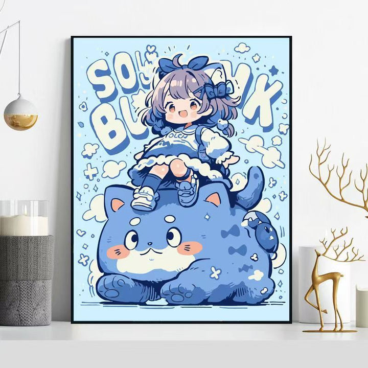 Whimsical Cat-Themed Illustration Wall Art Kalsten