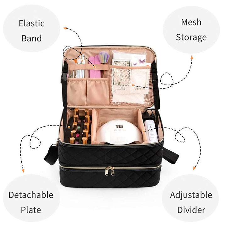 Cosmetic Organizer Bag with Structured Compartments Kalsten
