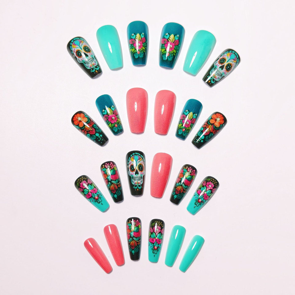 Artistic Day of the Dead Nail Art Acalora