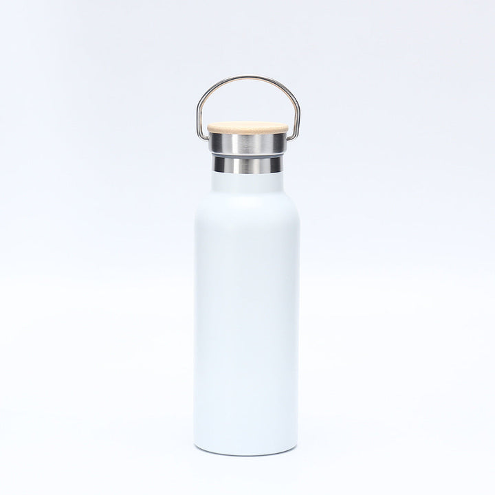 Women's insulated stainless steel drinking bottle with wooden lid Kalsten