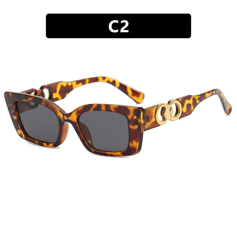 Women's fashionable square sunglasses with golden embellishments Kalsten