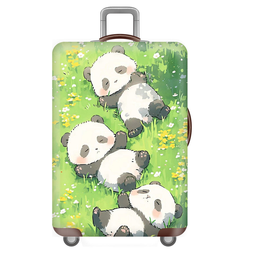 Unisex non-elastic suitcase cover for hard shell trolley with cute panda design, stretch protective cover with handle and wheel openings Kalsten
