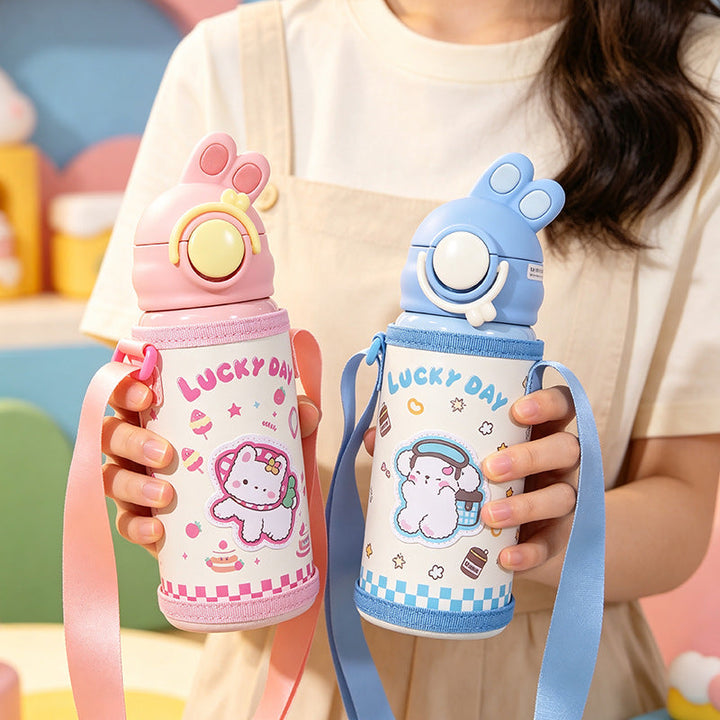 Women's insulated bottle with practical carrying device and playful design Kalsten