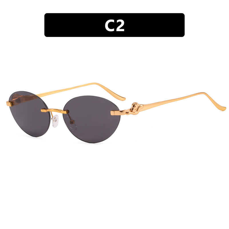 Women's round sunglasses with elegant, semi-transparent frame and fashionable details Kalsten