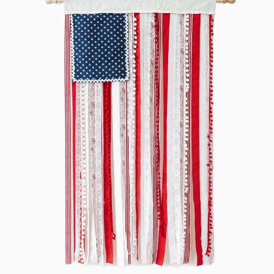Unisex nan patriotic tasseled fabric wall hanging with star ornaments Kalsten