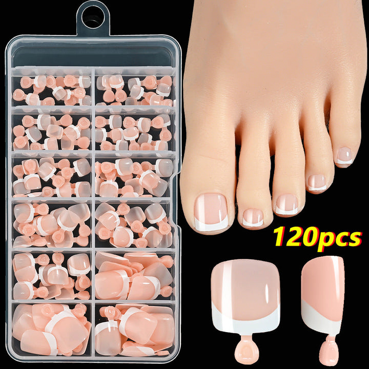 French Tip Gel Toenail Set Kalsten