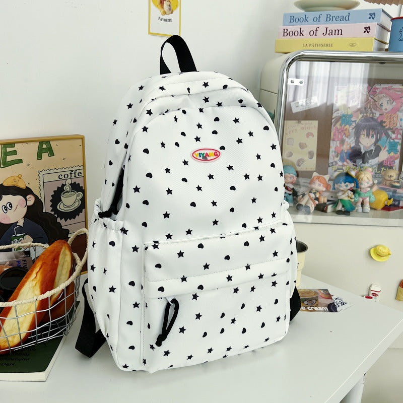 Casual Star-Patterned School Backpack