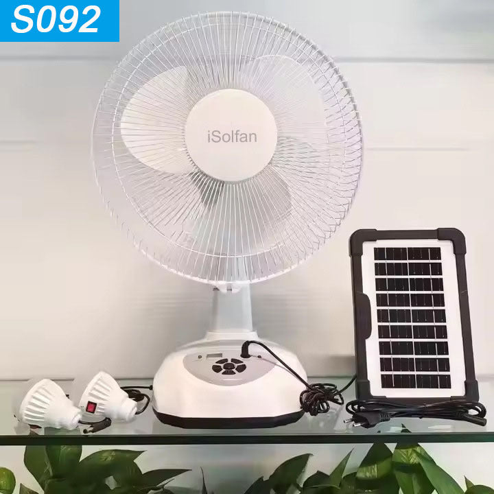 Women's portable solar stand fan with remote control and variable speed regulation Kalsten