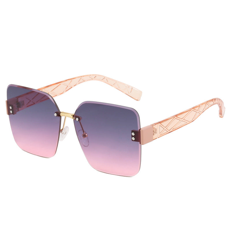 Women oversized square sunglasses with fashionable decor Kalsten