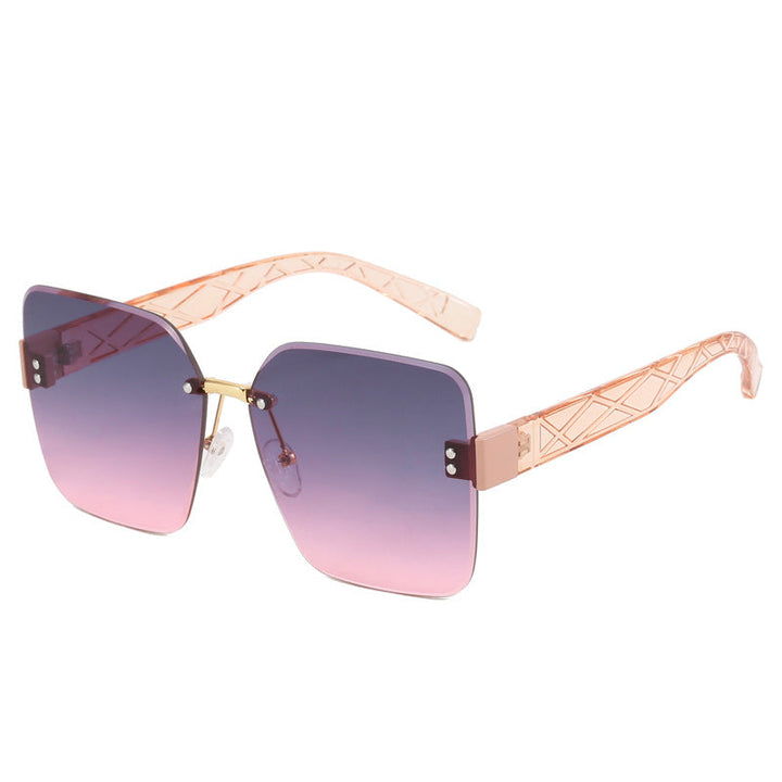 Women oversized square sunglasses with fashionable decor Kalsten