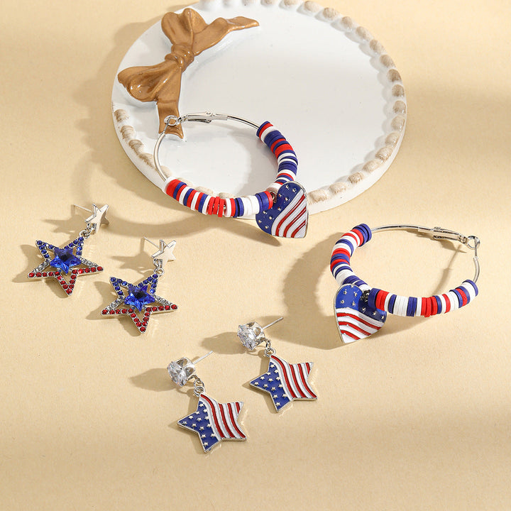 Unisex nan beaded patriotic keychain charm with MAGA letter cubes and enamel star pendant Kalsten