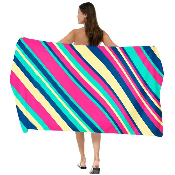 Beach towel with vibrant gradient color and stylish striped design Kalsten