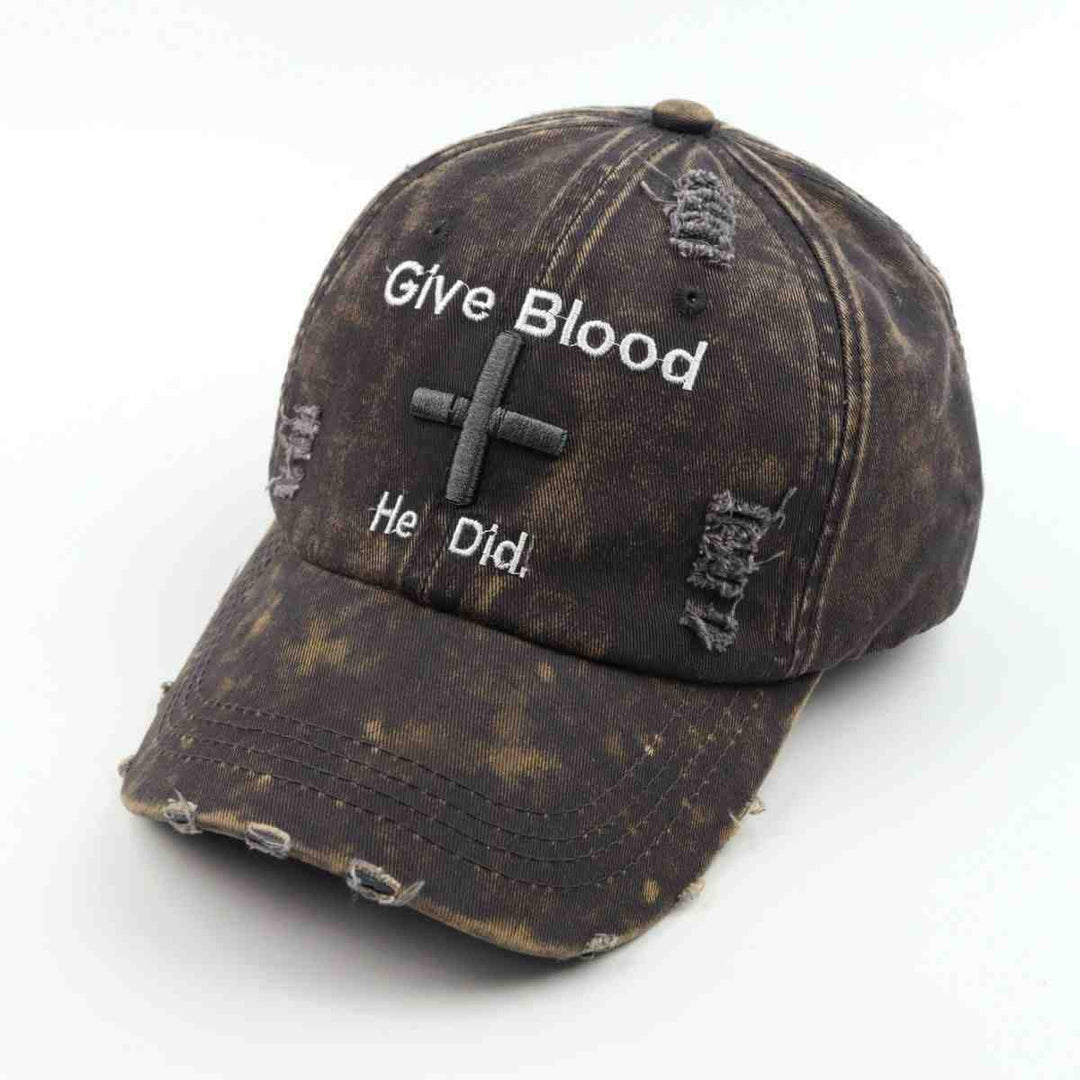 Women's Distressed Graphic Baseball Cap with Inspirational Message Kalsten