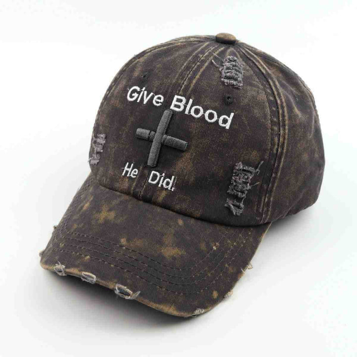 Women's Distressed Graphic Baseball Cap with Inspirational Message Kalsten