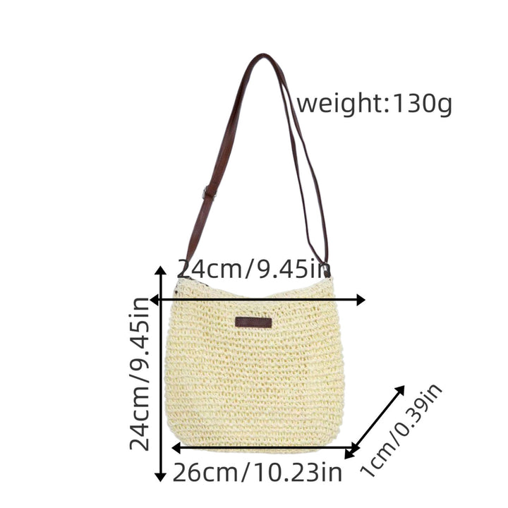 Handbag made of handcrafted natural material with adjustable shoulder strap Kalsten
