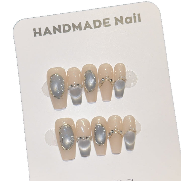 Elegant Nail Tips with Glitter Accents Kalsten