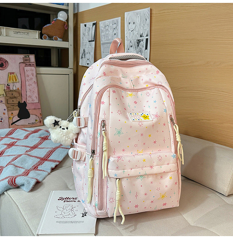 Cute Star-Patterned School Backpack