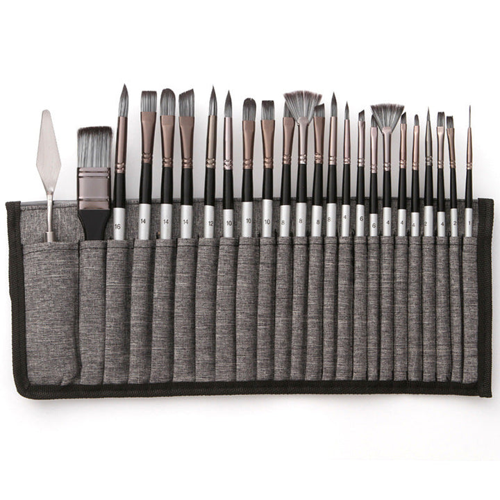 Brush set 24-piece with roll-up case and palette knife | Kalsten