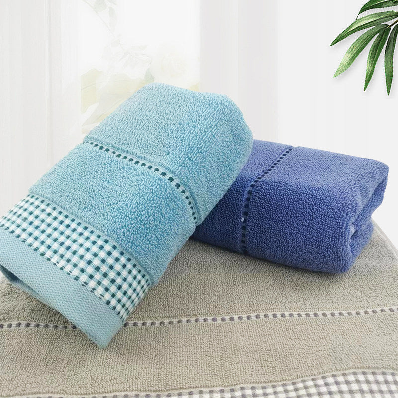 Terry Bath Towel with Fine Check Border Kalsten