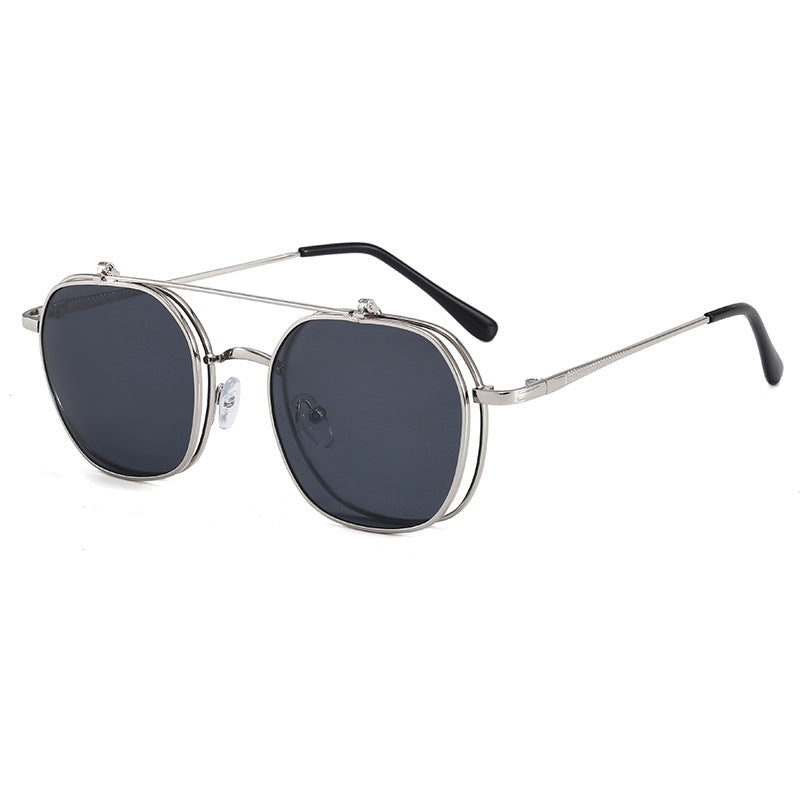 Women's geometric oversized sunglasses with elegant golden frame Kalsten