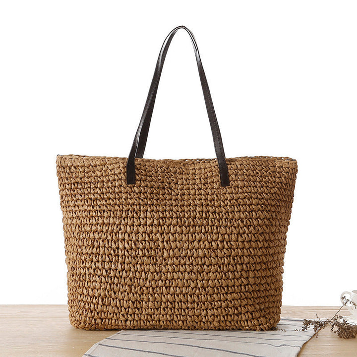 Braided beach bag with sturdy zipper Kalsten